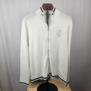 Paul & Shark Y2K Yachting Jeweled Full Zip Knit Sweater Women's XL Italy